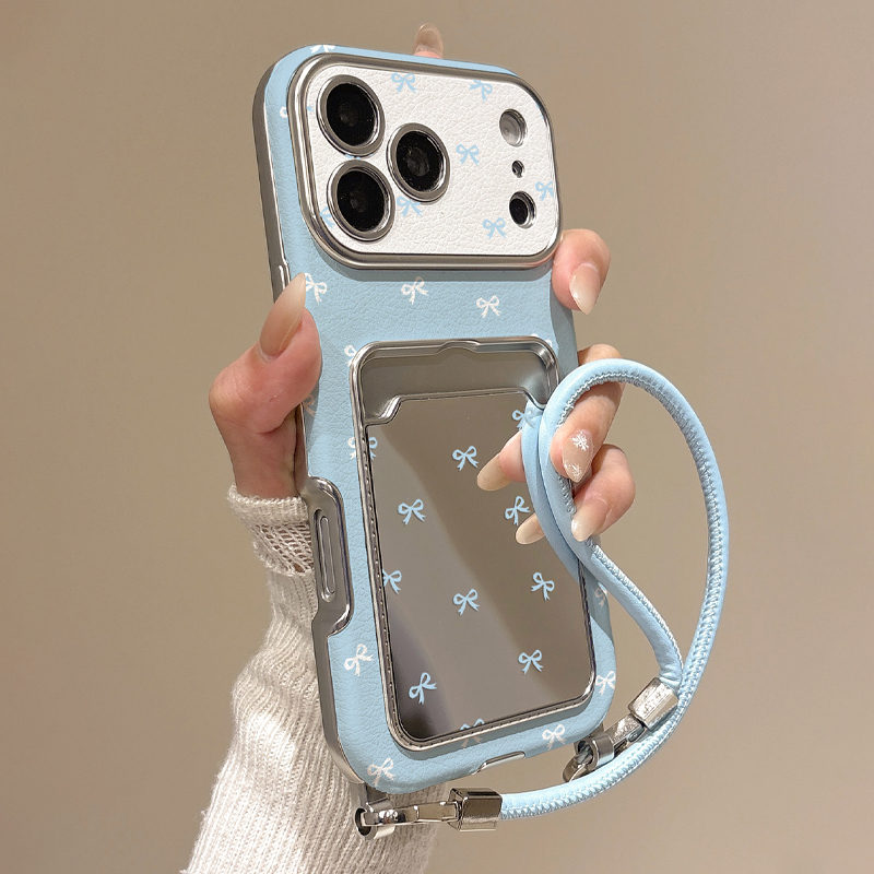 Phone Cases That Hold Cards - 귀여운 리본 거울 카드 홀더 폰