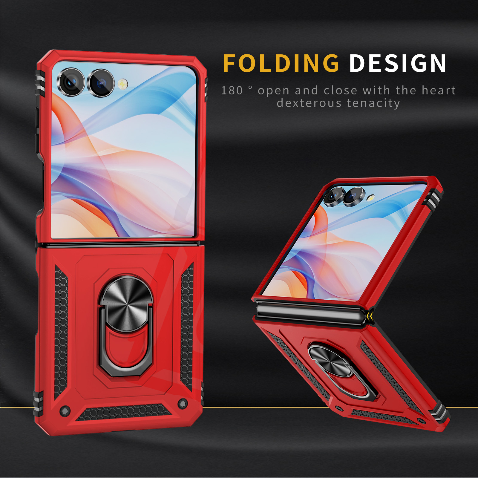 Ring Stand Case - 삼성 갤럭시 Z 플립 7용 밀리터리