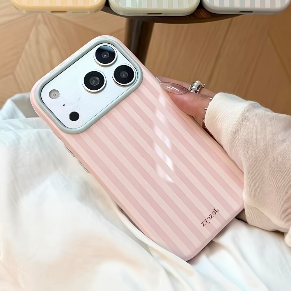 Phone Cases Trending - 럭셔리한 한국 패션 스트라이프 캔디 컬러