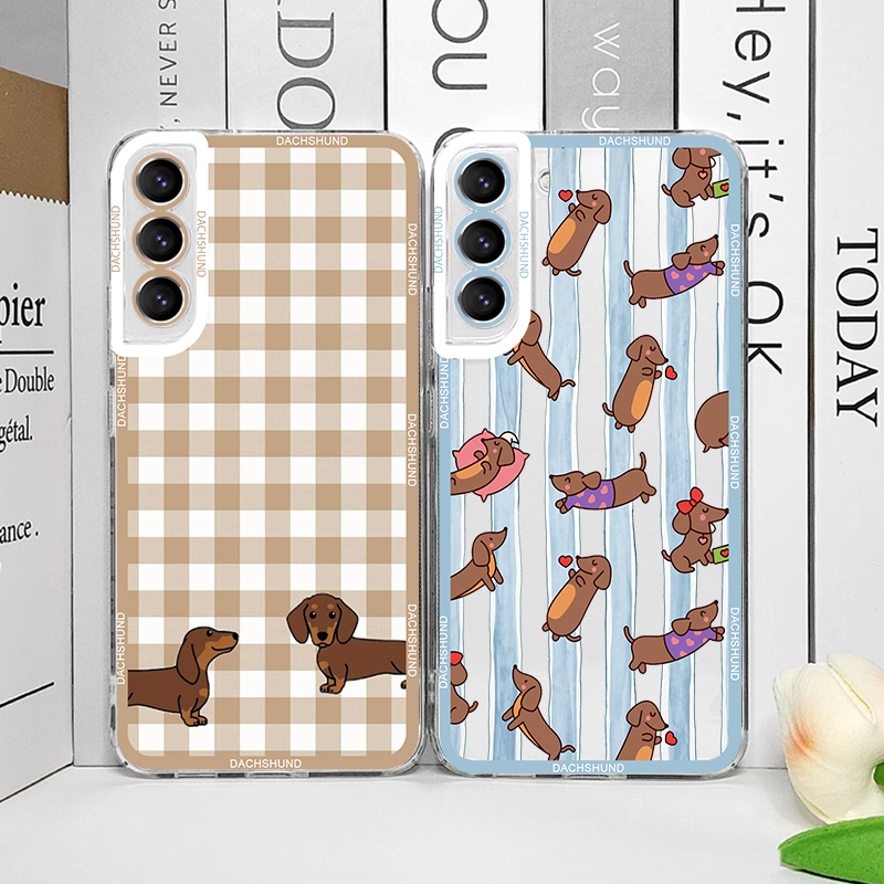 Phone Cases Galaxy S23 - 귀여운 닥스훈트 강아지 무늬 프린트 소프트