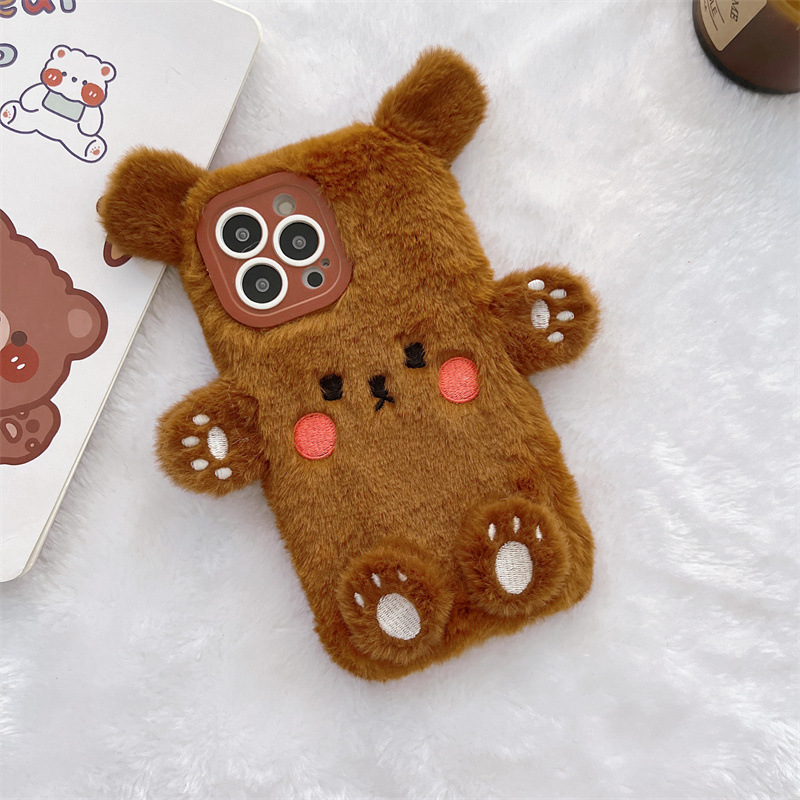 한국 3D 만화 곰돌이 푹신한 봉제 커플 폰 케이스 아 - Phone Cases 13 리뷰 및 가격