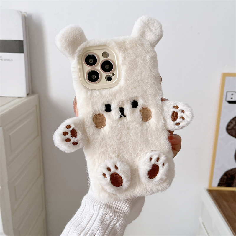 한국 3D 만화 곰돌이 푹신한 봉제 커플 폰 케이스 아 - Phone Cases 13 리뷰 및 가격