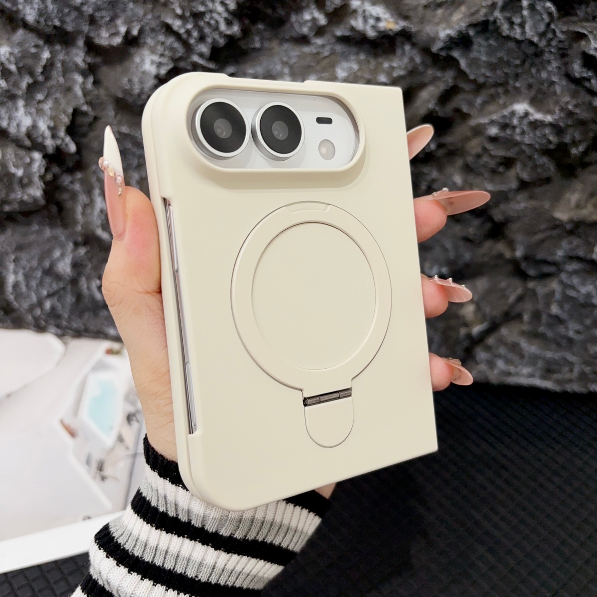 아이폰 듀오 18용 PC 스킨 질감 링 홀더, MagS - Ring Stand Case 리뷰 및 가격