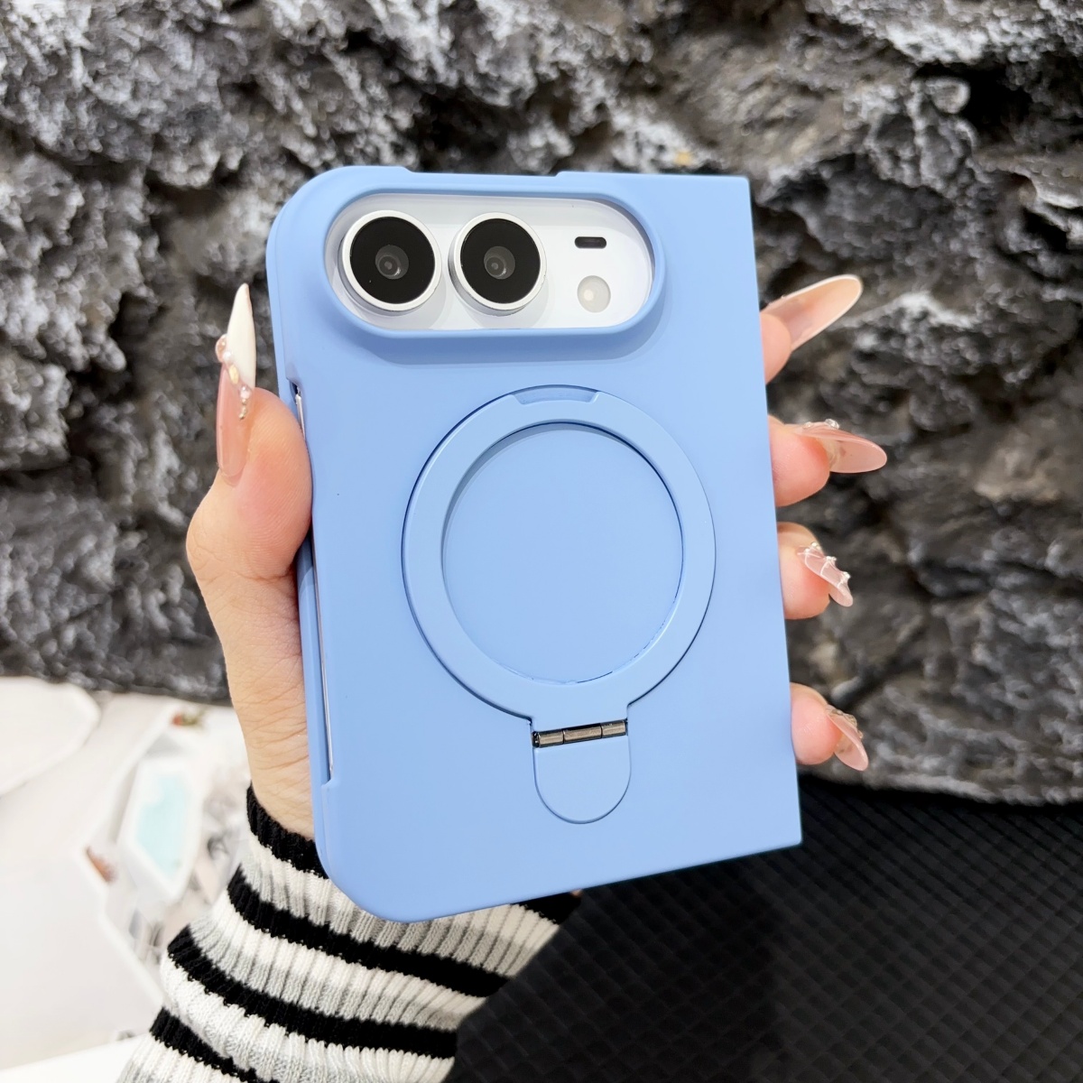 아이폰 듀오 18용 PC 스킨 질감 링 홀더, MagS - Ring Stand Case 리뷰 및 가격