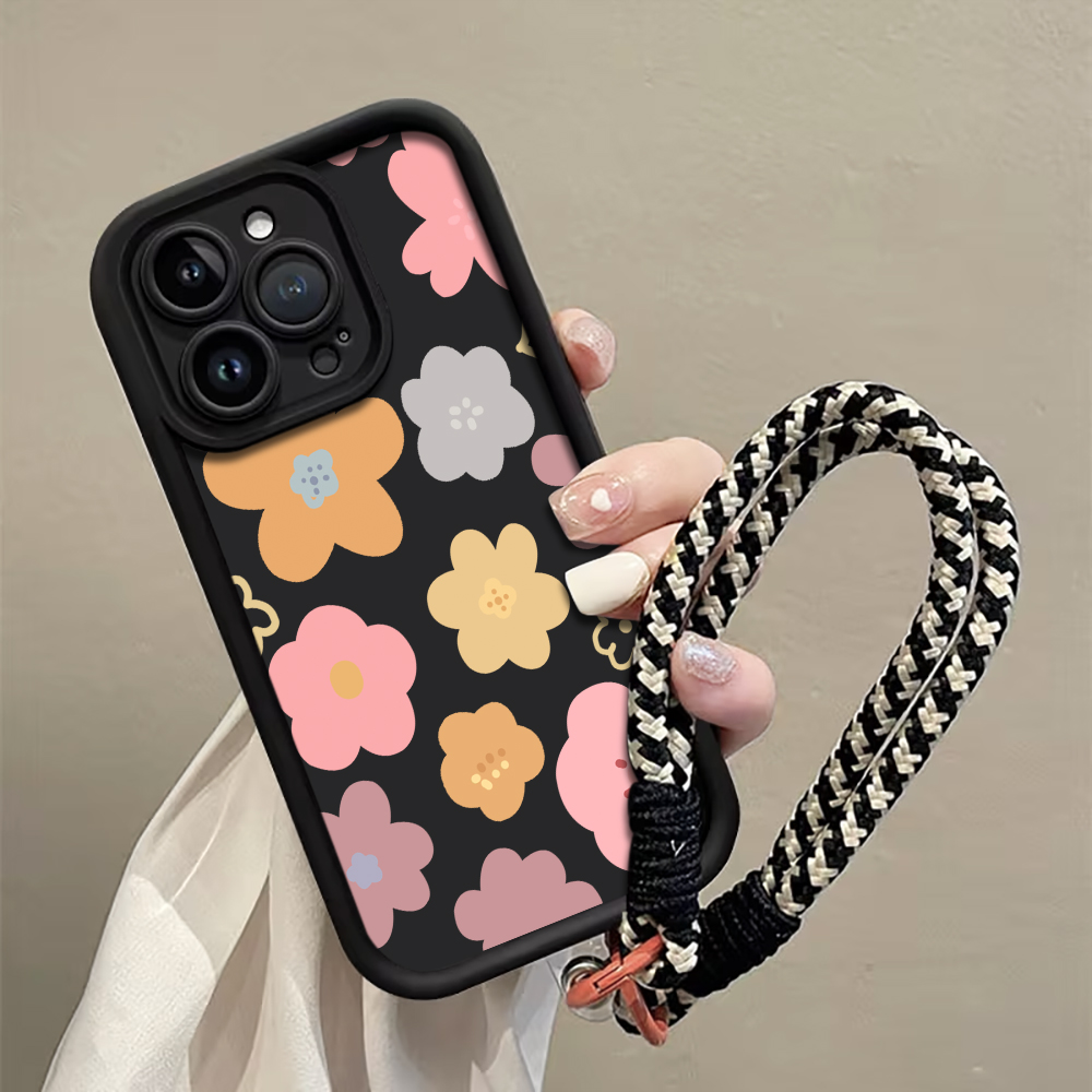 마카롱 플라워 스트랩 로프 폰 케이스 아이폰 12 13 - Phone Cases Rugged 리뷰 및 가격