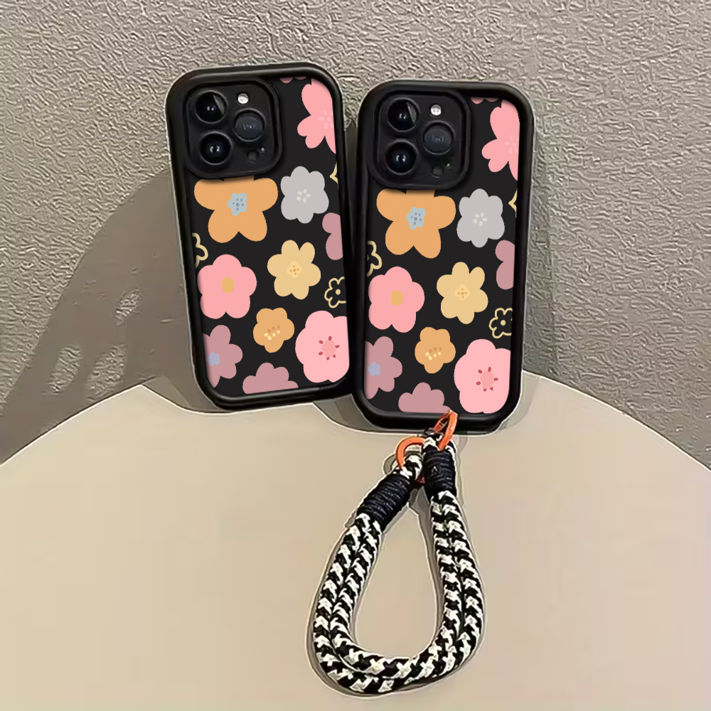 마카롱 플라워 스트랩 로프 폰 케이스 아이폰 12 13 - Phone Cases Rugged 리뷰 및 가격