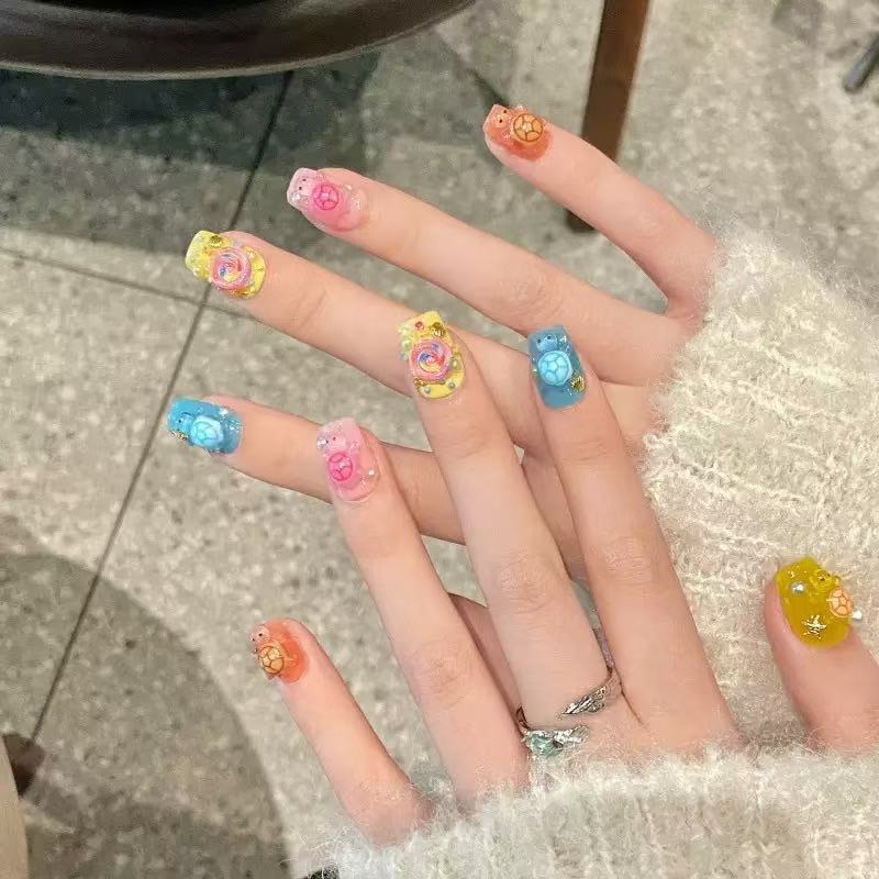 100개 미니 컬러풀 터틀 레진 참 플랫 백 카보숑 카 - Phone Cases With Charms 리뷰 및 가격