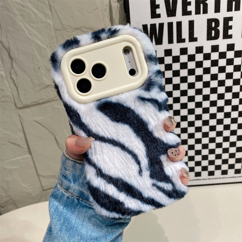 럭셔리 지브라 패턴 플러시 폰 케이스 (아이폰 17 에 - Phone Cases 13 리뷰 및 가격