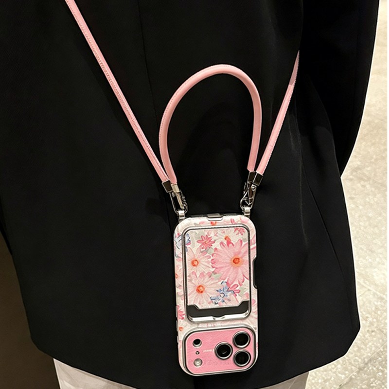 핑크 플로럴 인조가죽 질감 카드 수납 폰케이스 (크로스 - Phone Cases That Hold Cards 리뷰 및 가격