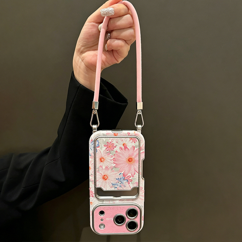 핑크 플로럴 인조가죽 질감 카드 수납 폰케이스 (크로스 - Phone Cases That Hold Cards 리뷰 및 가격