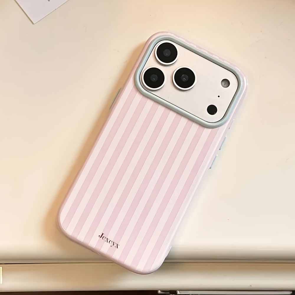 럭셔리한 한국 패션 스트라이프 캔디 컬러 소프트 폰 케 - Phone Cases Trending 리뷰 및 가격