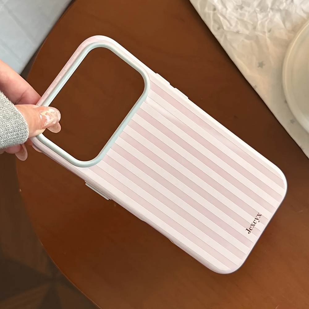 럭셔리한 한국 패션 스트라이프 캔디 컬러 소프트 폰 케 - Phone Cases Trending 리뷰 및 가격