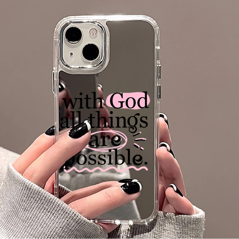 트렌디한 명언 & 컬러풀한 글자 거울 폰 케이스 (아이 - Phone Cases Trending 리뷰 및 가격
