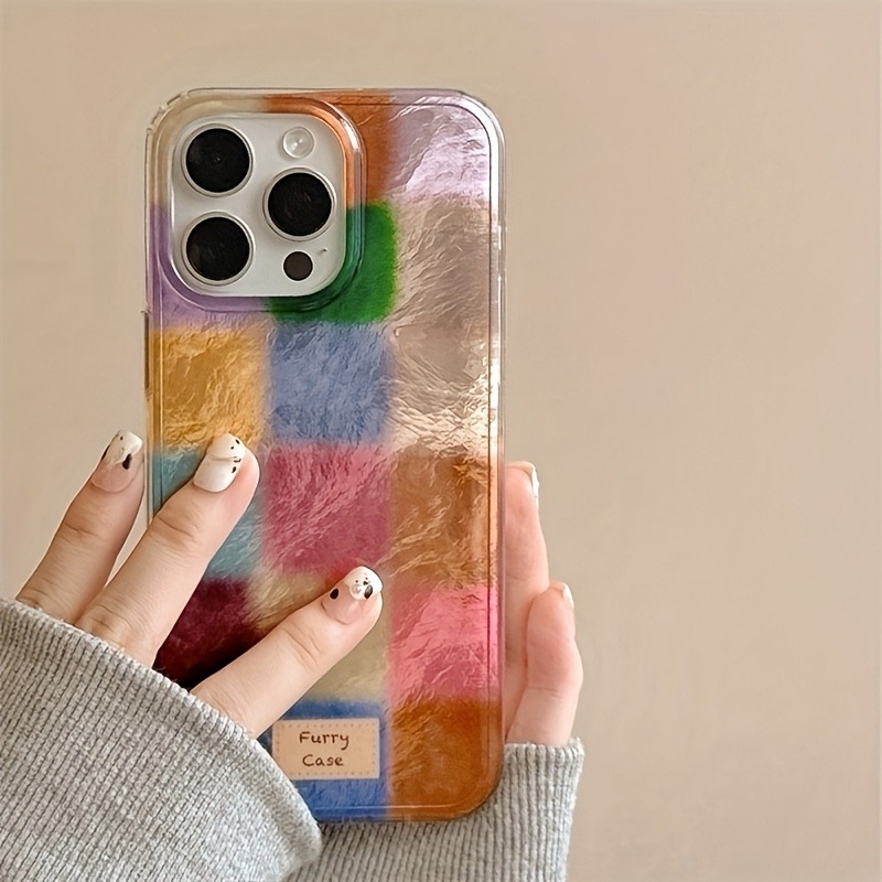 레트로 가을 겨울 화려한 사각형 포일 패턴 폰 케이스  - Phone Cases Rugged 리뷰 및 가격