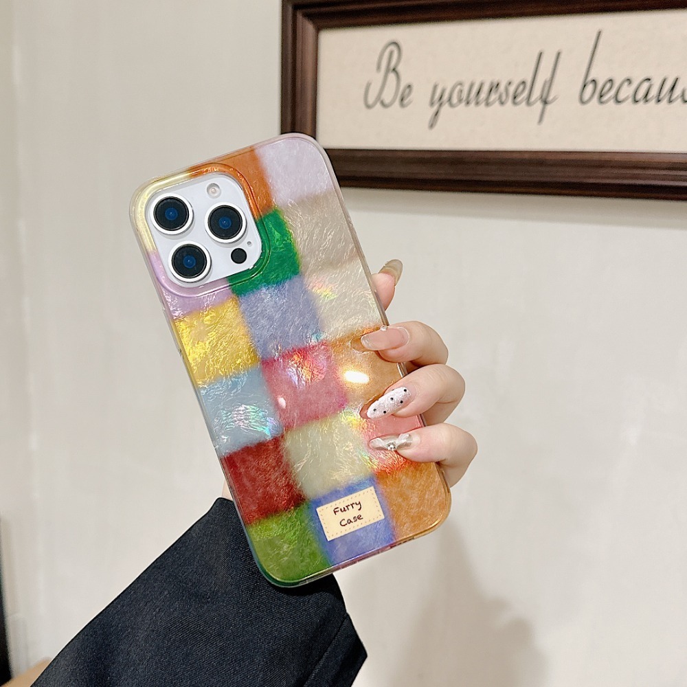 레트로 가을 겨울 화려한 사각형 포일 패턴 폰 케이스  - Phone Cases Rugged 리뷰 및 가격